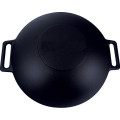 Handcraft Black Wok de ferro fundido com fundo plano